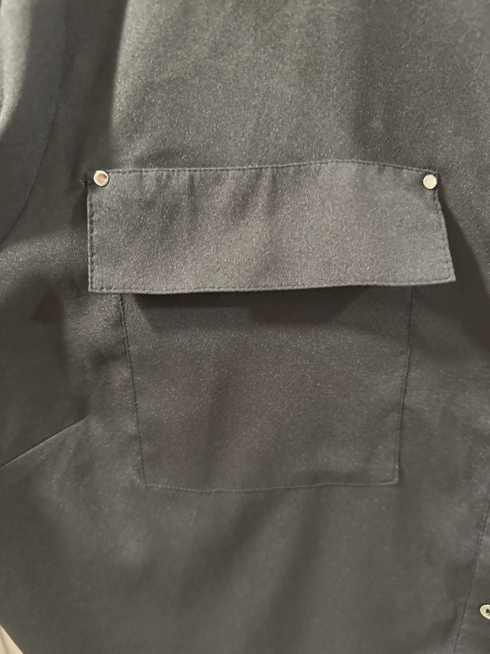 CALVIN KLEIN Quiet Classic Luxury Dark Gray Button-Front Utility Blouse Sz 1X - Picture 12 of 17